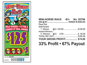 Y - Seal Cards - 224 Count - Mini Horse Race