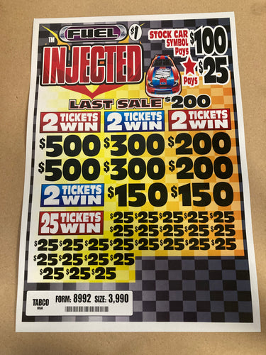 Y - Instant Pull Tab Tickets - 3990 Count - Fuel Injected (Last Sale)