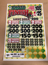 Y - Instant Pull tab Tickets - 3990 Count - Photo Finish Last Sale