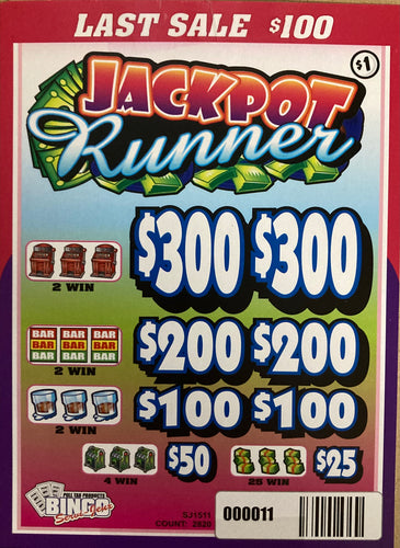 Y - Instant Pull Tab Tickets - 2820 Count - Jackpot Runner ( Last Sale)