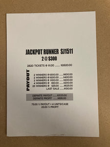 Y - Instant Pull Tab Tickets - 2820 Count - Jackpot Runner ( Last Sale)