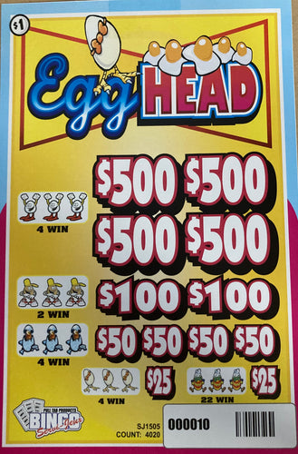 Y - Instant Pull Tab Tickets - 4020 Count - Egg Head