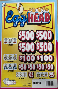 Y - Instant Pull Tab Tickets - 4020 Count - Egg Head