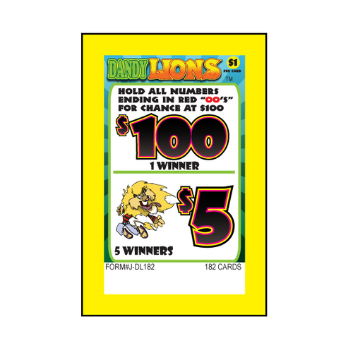 Pull Tab Tickets 182 Count - Dandy Lion