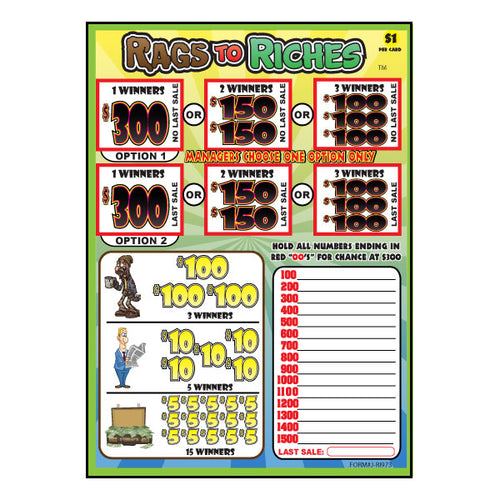 Pull Tab Tickets 973 Count - Rags 2 Riches