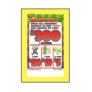 Pull Tab Tickets 973 Count - The Benjamins