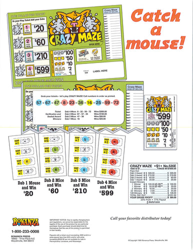 Y - Seal Cards - 1600 Count - Crazy Maze