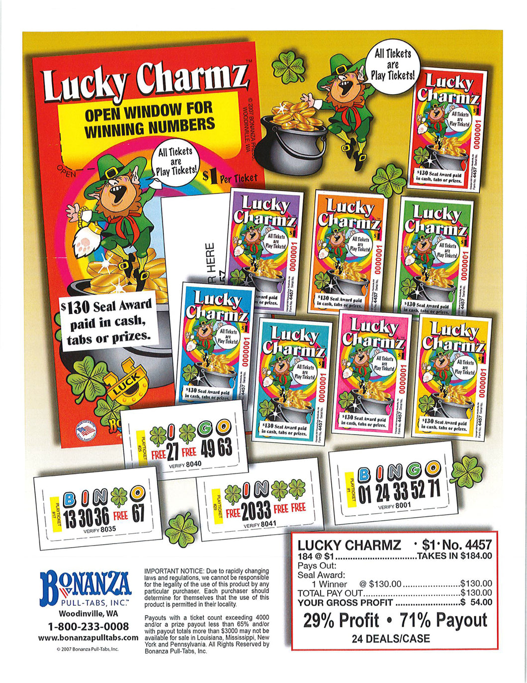 Y - Seal Cards - 184 Count- Lucky Charmz