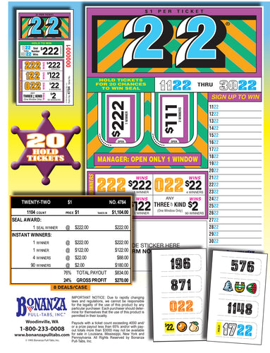 Y - Seal Cards - 512 Count - Baby 22’s (In Stock)