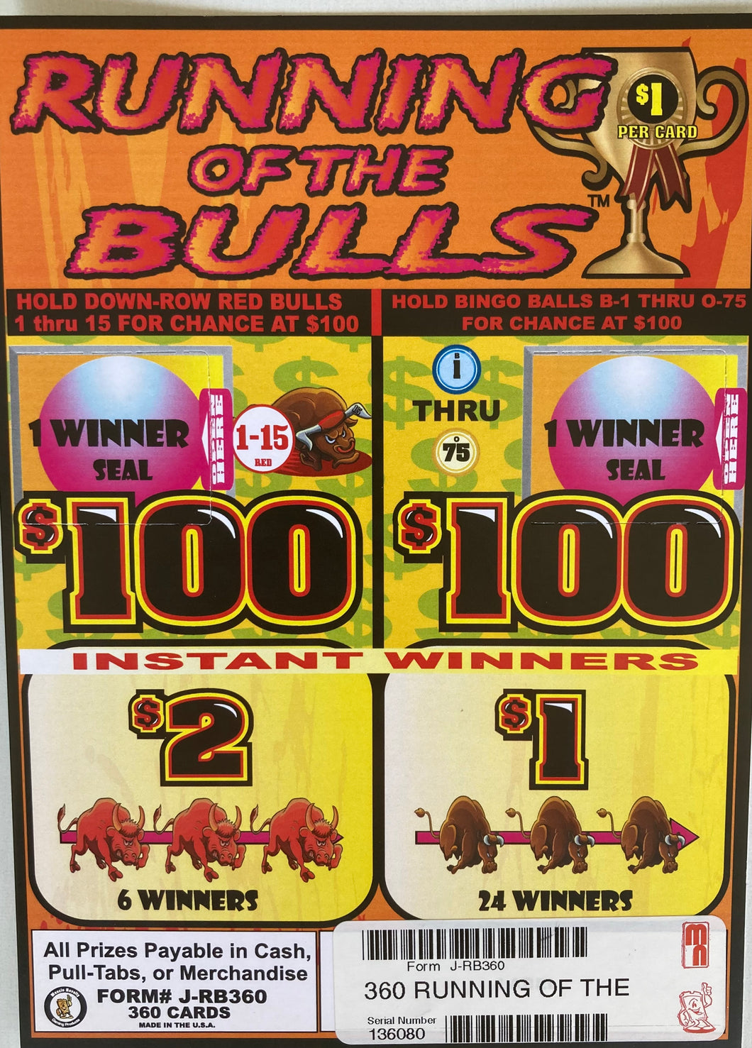 Y - Seal Cards - 360 Count - Running of the Bulls