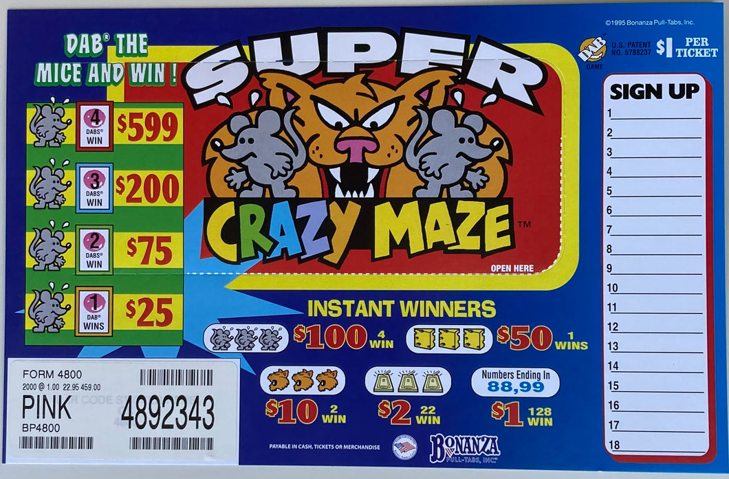 Y - Seal Cards - 2000 Count - Super Crazy Maze