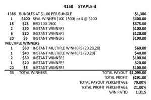 Y - Jar/Paper Pull Tab Tickets - 4158 Pocket Pool (Stapled) *Limited stock call for availabilty