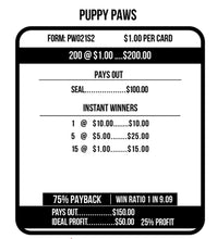 Y - Seal Cards - 200 Count - Puppy Paws
