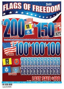 Y - Jar/Paper Pull Tab Tickets - 6300 Flags of Freedom - Last Sale *In Stock