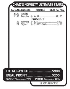 Y - Jar/Paper Pull Tab Tickets - 4620 Ultimate Stars *In Stock