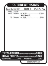 Y - Jar/Paper Pull Tab Tickets - 4080 Outline with the Stars *In Stock