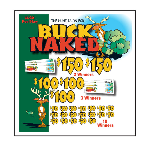 Y - Jar/Paper Pull Tab Tickets - 5730 Buck Naked (Stapled) *Limited Stock - Call for availability